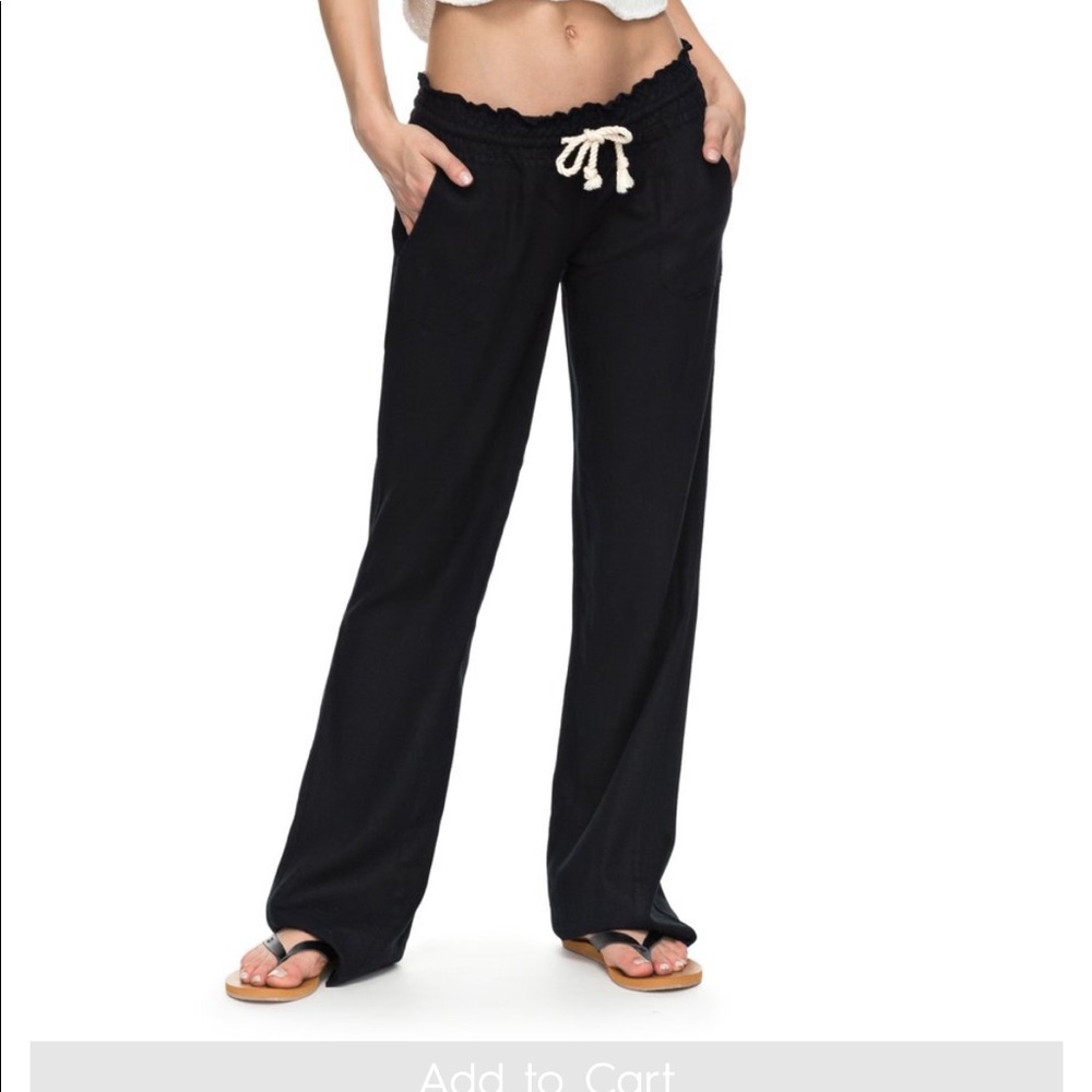 Roxy Oceanside flared linen pants.